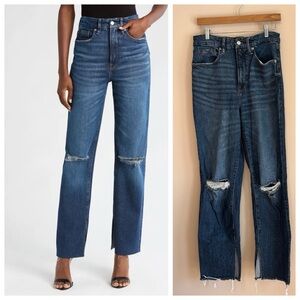 Good Boy Split Hem High Waist Straight Leg Jeans
